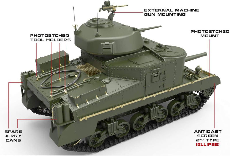 Mini Art MIN35276 MiniArt 35276 1:35 Brit. Grant Mk.I-originalgetreue Nachbildung, Modellbau, Plasti