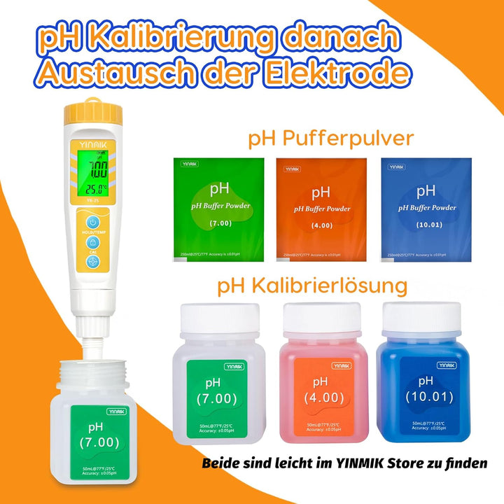 YINMIK pH Sonde für Lebensmittel pH Messgerät, Austauschbare pH Sonde für YK-2S pH Messgerät für Leb
