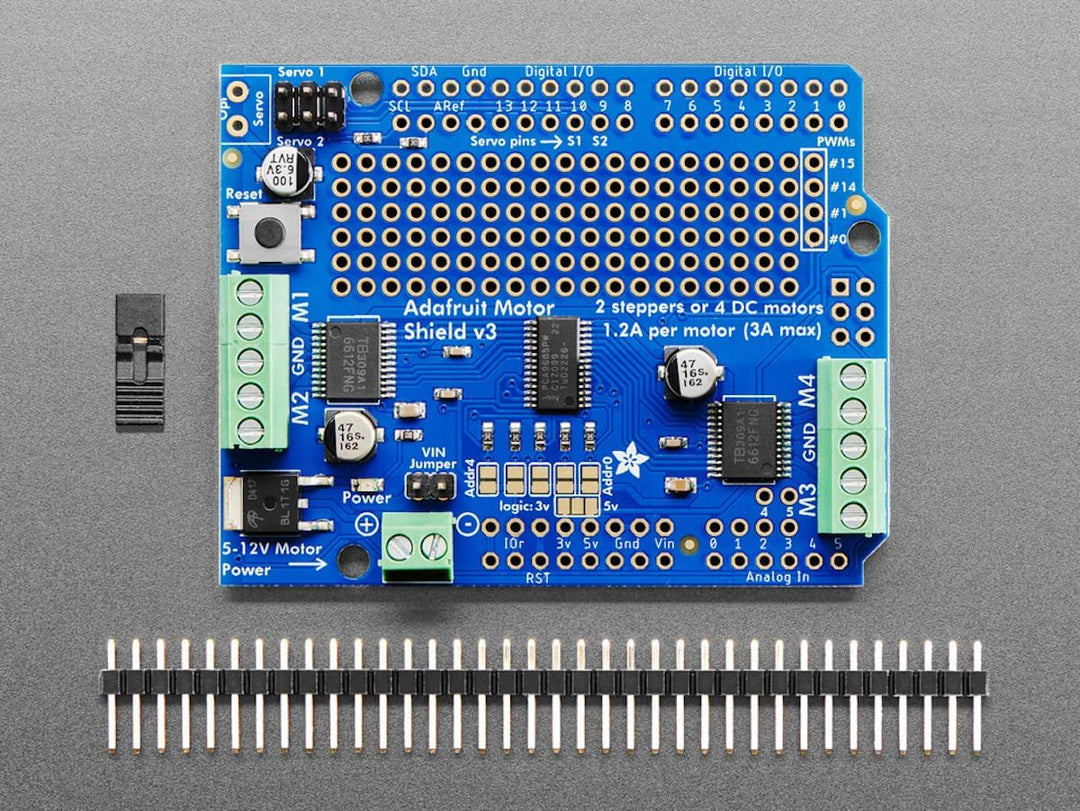 Adafruit Motor/Stepper/Servo Shield for Arduino v2.3 Kit by Adafruit