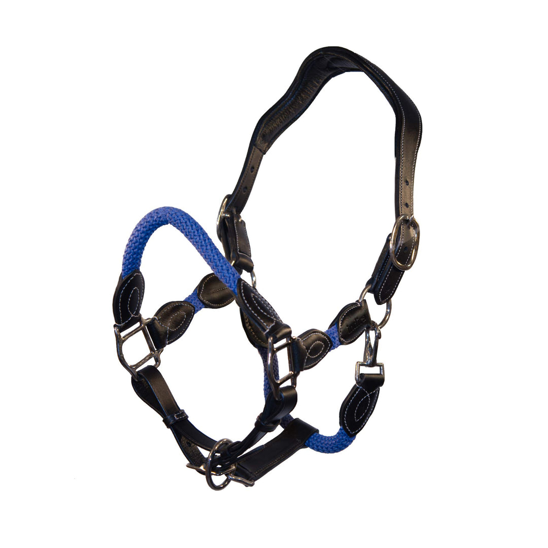 indira Seil-Leder-Halfter pro Flex PP-Strick-Echtleder (Pony, Blau 01) Pony Blau 01, Pony Blau 01