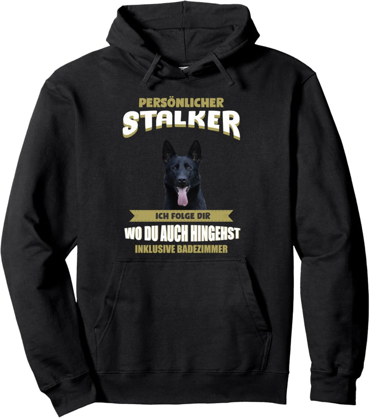 Schwarzer Schäferhund Pullover Hoodie