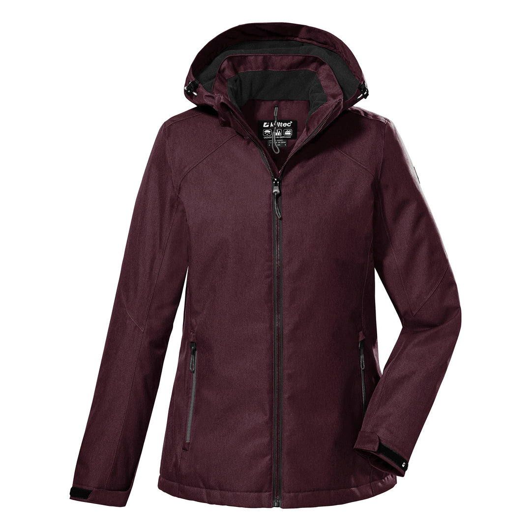 Killtec Damen Kow 142 Wmn Jckt Outdoorjacke/Funktionsjacke mit abzippbarer Kapuze 38 pflaume, 38 pfl