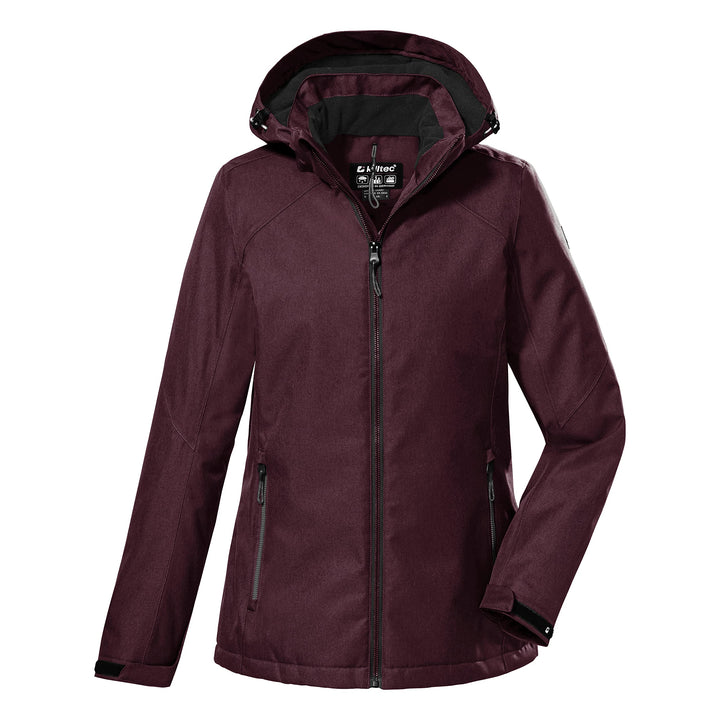 Killtec Damen Kow 142 Wmn Jckt Outdoorjacke/Funktionsjacke mit abzippbarer Kapuze 38 pflaume, 38 pfl