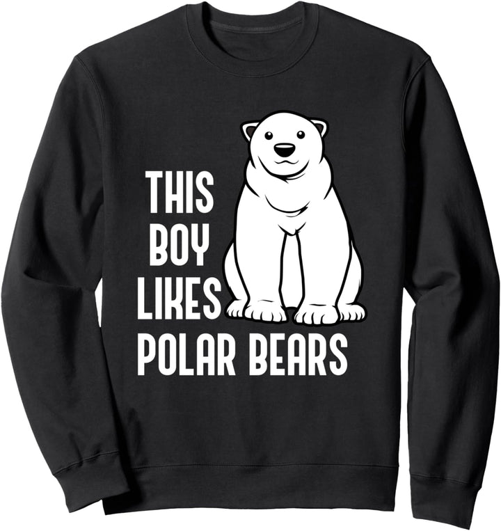 Junge mag Eisbären Expedition Wildtiere Sweatshirt