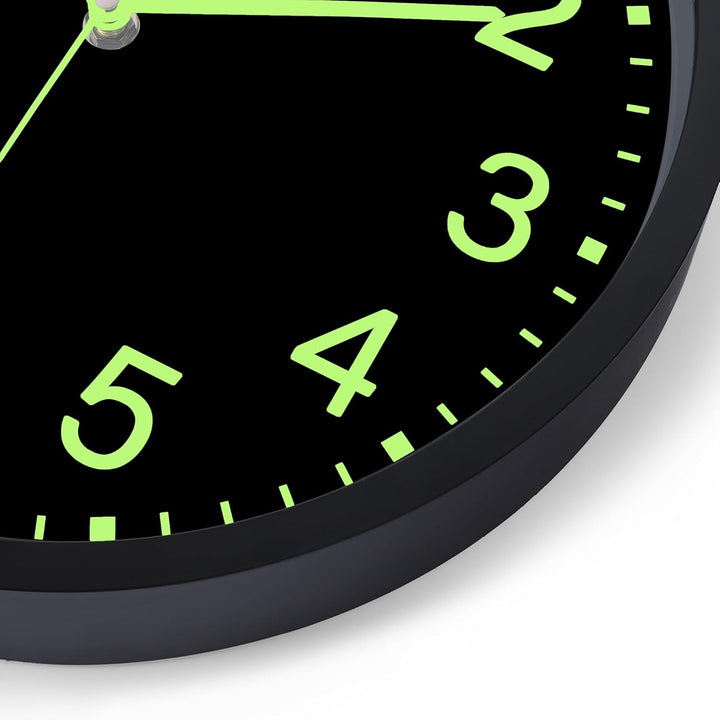 Lafocuse 30cm Leuchtend Wanduhr Schwarz Ohne TickgeräUsche Lautlos, Nachtlicht Wanduhren Modern Einf