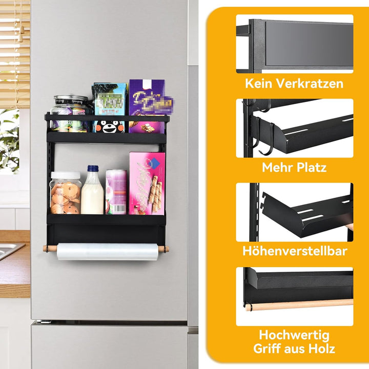 aceyoon Magnet Regal Kühlschrank, 2 Etagen Kühlschrank Regal Hängeregal für Kühlschrank Magnet Gewür