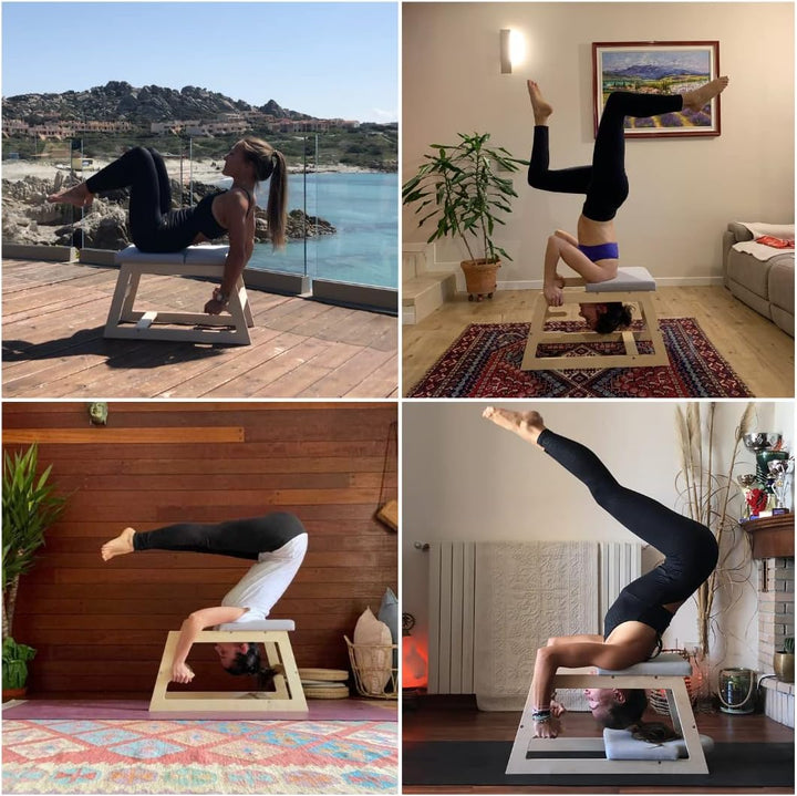 Meanwsood Kopfstandhocker Yoga Stuhl Yoga hocker Fitnessbank Einfache und sichere Umkehrungen Made i