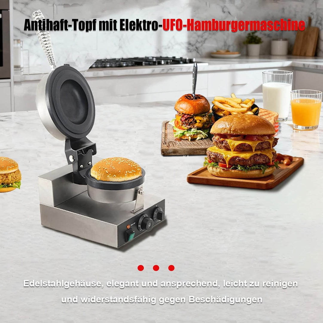 TABODD Panini Presse Sandwichmaschine Burger-Maschine, 100W Elektrische UFO-Burger-Presse für Hambur