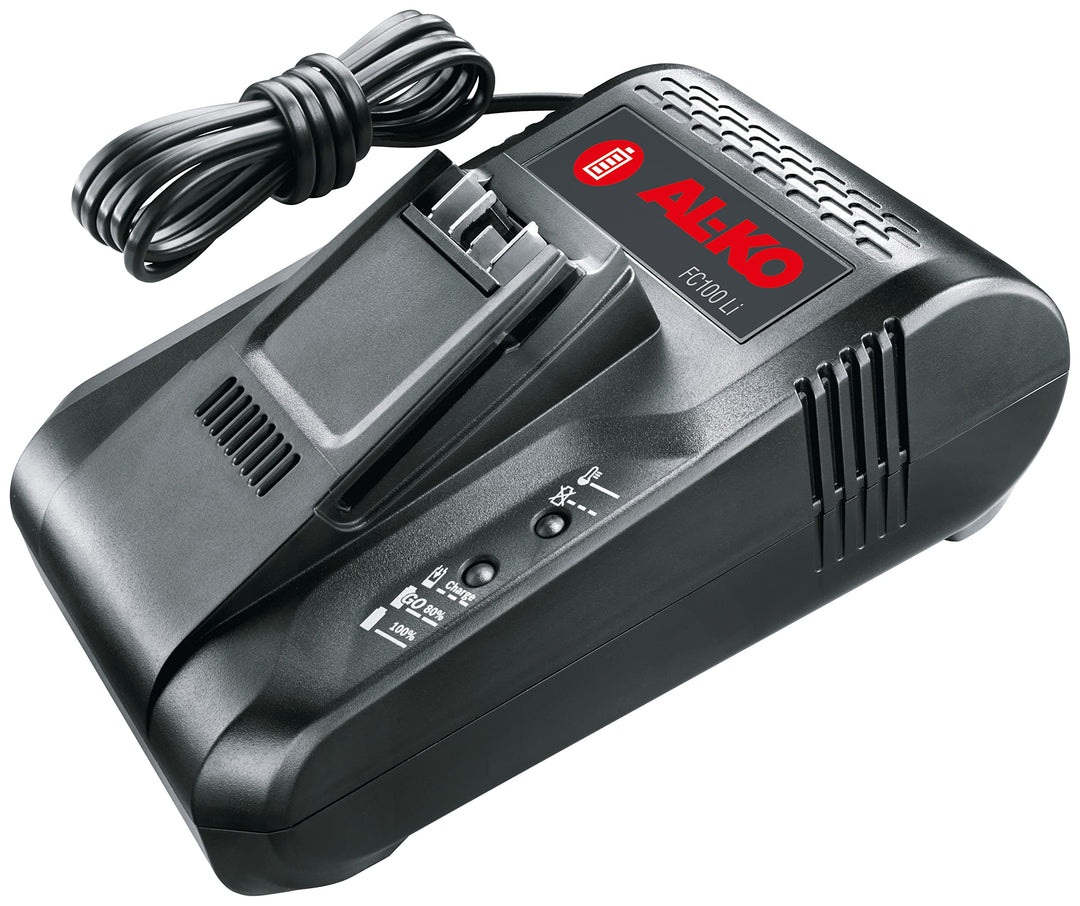 AL-KO 18 V BOSCH HOME AND GARDEN COMPATIBLE Akku-Ladegerät FC100 Li, 3 A Ladestrom, 50/60 Hz, mit LE
