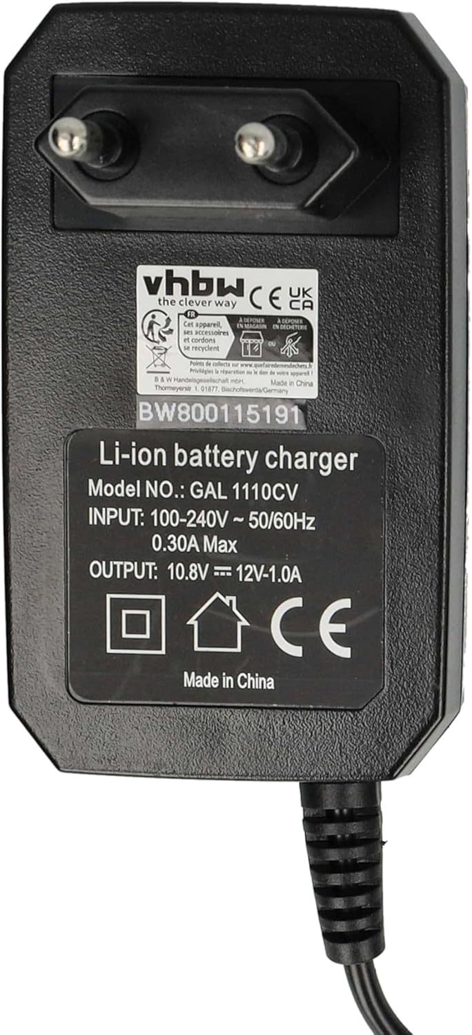 vhbw Ladegerät kompatibel mit Bosch PS70-2A, PSM 10.8 LI, PSR 10.8 Li-2 Werkzeug Akkus - Typ 1
