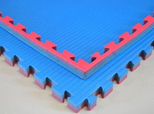 Wendematte, blau/rot, 1 x 1 Meter, ca. 4 cm dick, Puzzlematte/Steckmatte/Bodenmatte/Sportmatte/Spiel