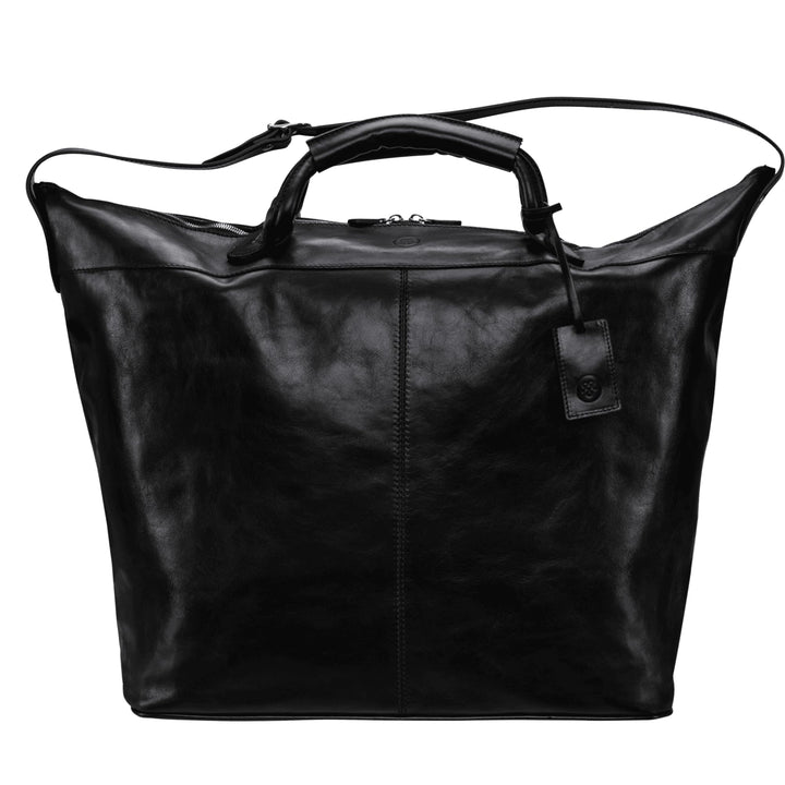 Maxwell-Scott Italienische Leder Reisetasche Fabrizio in Schwarz, Schwarz