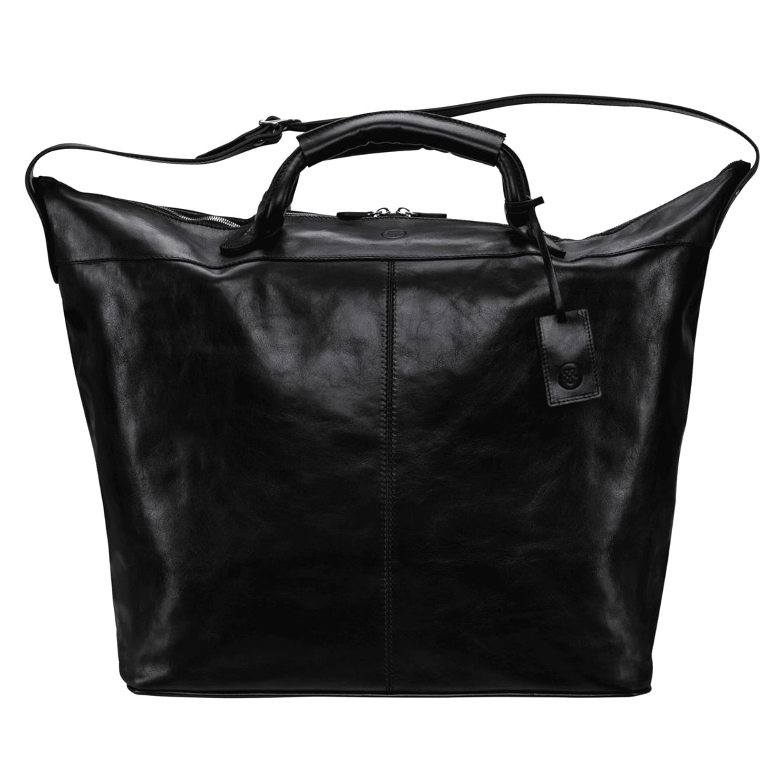 Maxwell Scott - Personalisierte Luxuriöse Reisetasche aus italienischem Leder für Damen mit Schulter