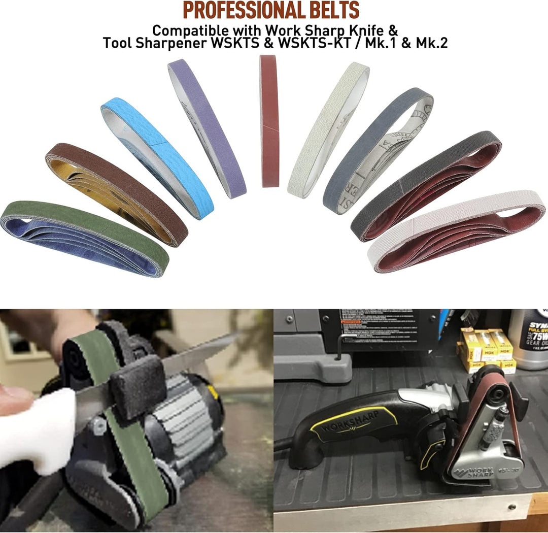 MOVIRON 45 Stück 1,27 cm x 30,5 cm Ersatz-Schleifband-Set für offizielle Arbeit scharfe Messer- und