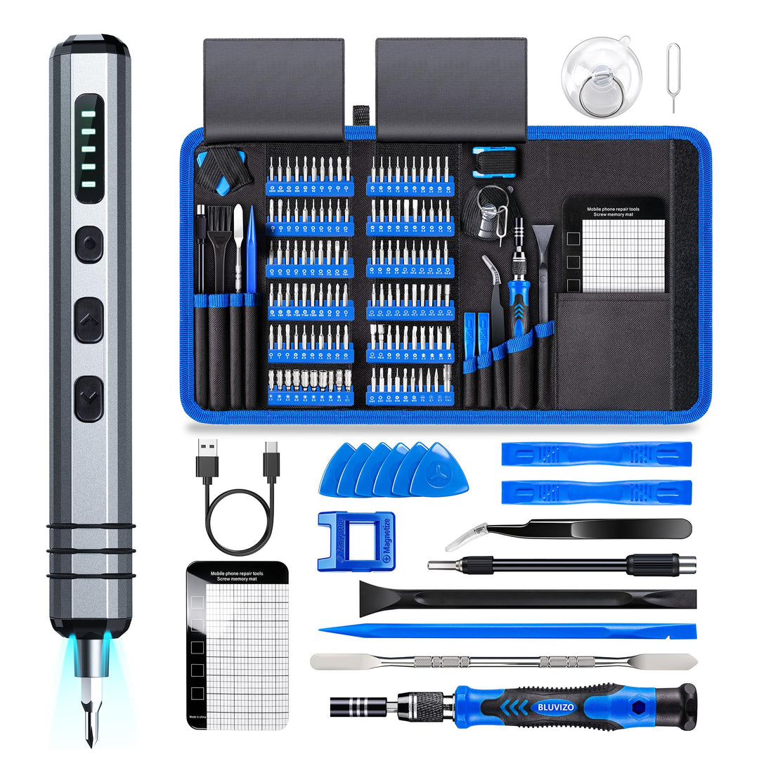 Mini Elektro Schraubendreher Set 140-tlg.: Präzisions-Reparatur-Set Feinmechaniker Werkzeug mit 120