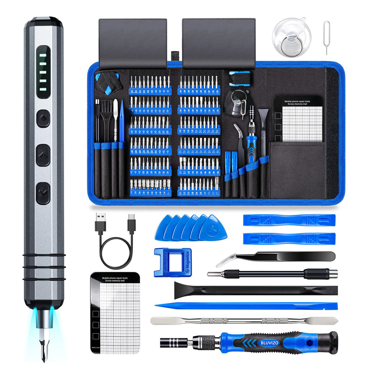 Mini Elektro Schraubendreher Set 140-tlg.: Präzisions-Reparatur-Set Feinmechaniker Werkzeug mit 120