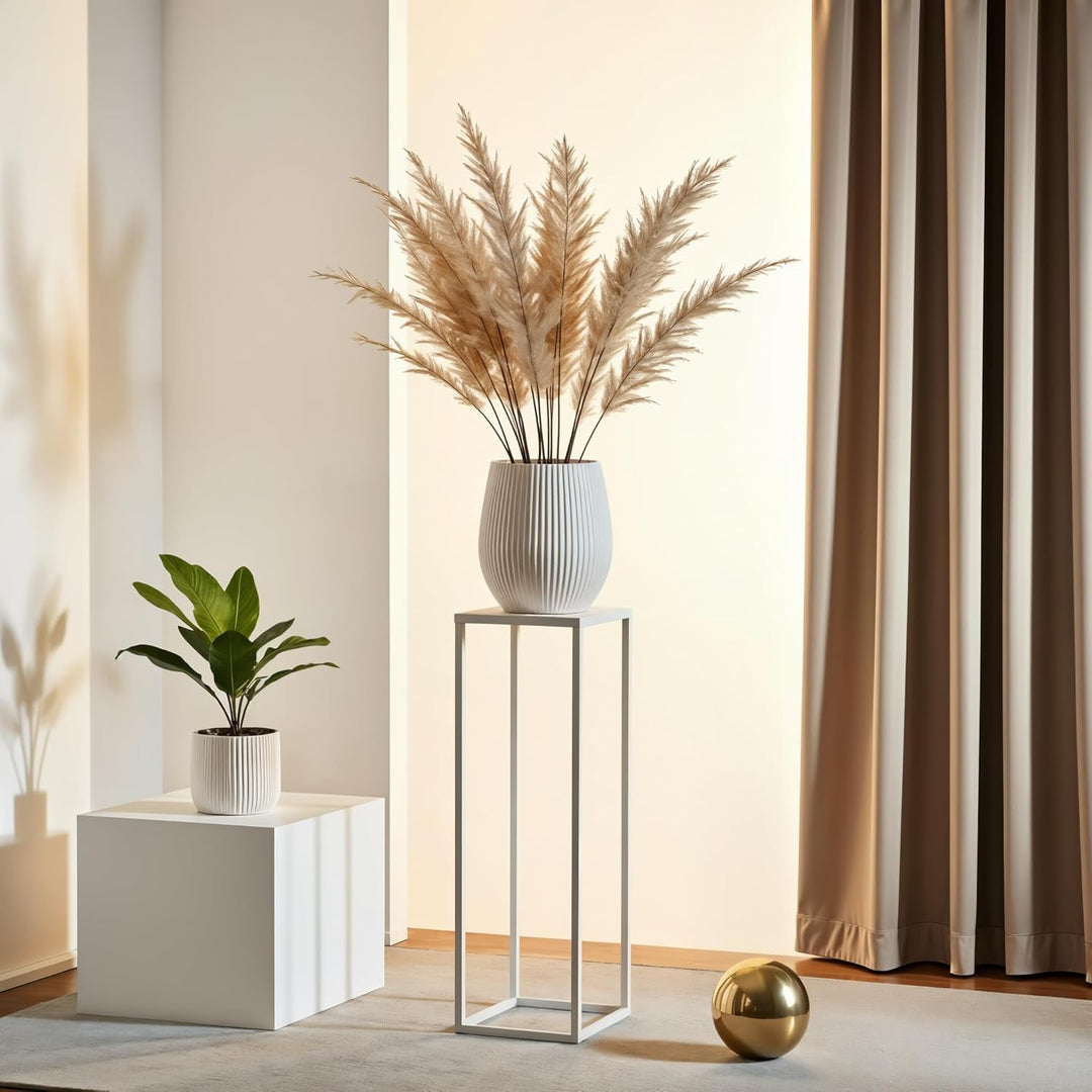 Pflanzenständer Ferro - 24x24x80cm - Farbe Weiss - für Zimmerblumen - Metallregal - Dekorativer Tisc