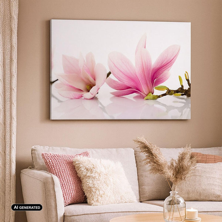 Bilder auf Leinwand Magnolie blume natur pflanze Leinwandbild 70x50cm Wandbilder Dekoration Wohnzimm