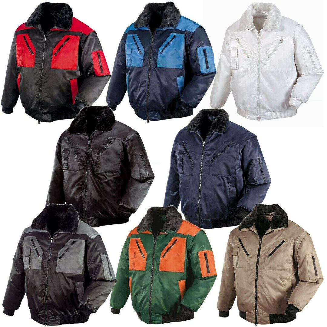 teXXor Piloten Oslo Arbeitsjacke mit abnehmbaren Ärmeln, M, mehrfarbig, 4180 M Rot/Schwarz, M Rot/Sc