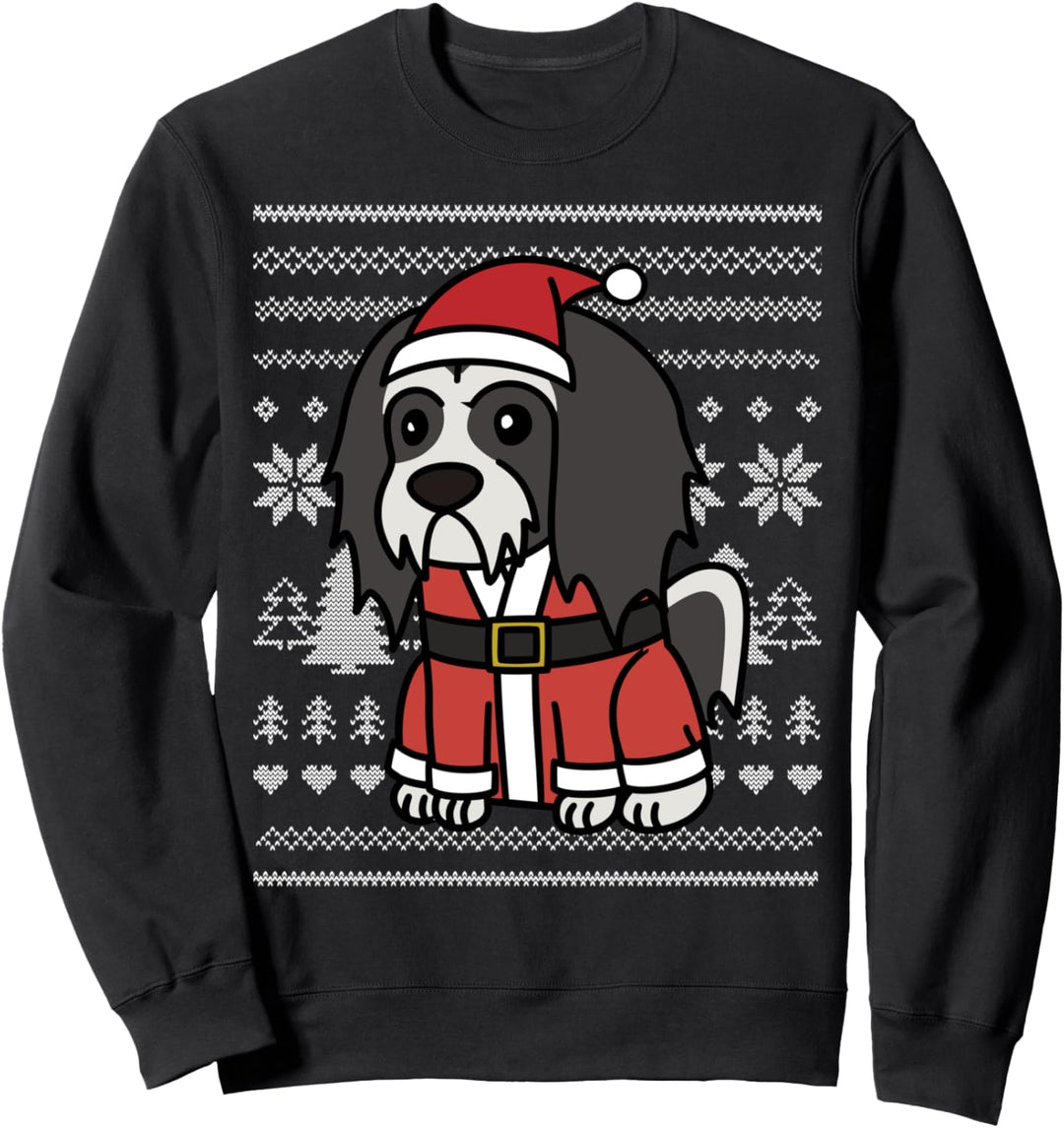 Cartoon Lhasa Apso Lustiger Hund Weihnachten Geschenk Sweatshirt