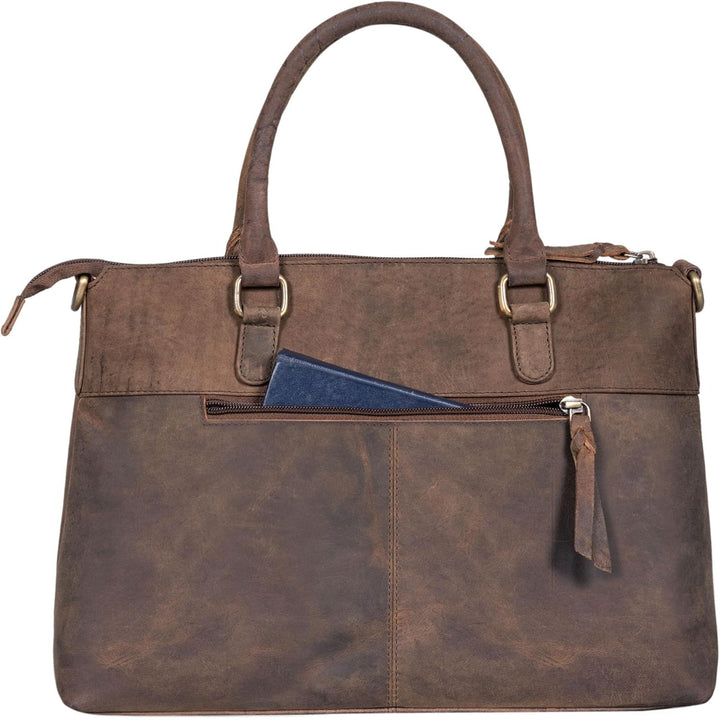 ROYALZ 'Payton' Elegante Lederhandtasche Damen Echtleder Klein Vintage Henkeltasche Ledertasche Frau