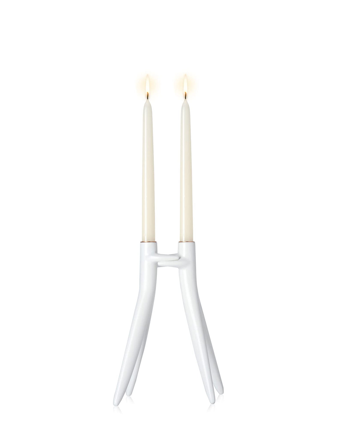 Kartell Abbracciaio Kerzenleuchter, Metall, weiss, 11 x 25 x 20 cm Bianco, Bianco