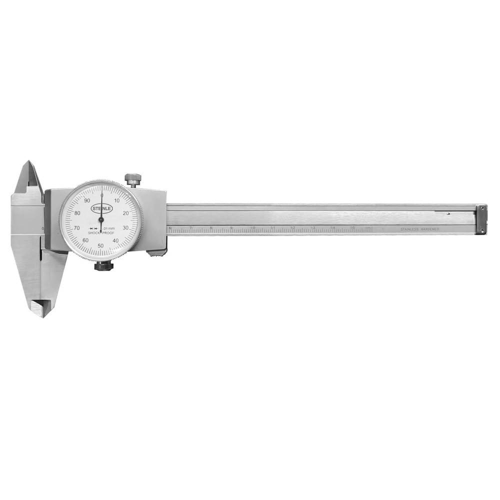 STEINLE 1206 Messschieber mit Rundskala 150 mm Uhrenmessschieber, Uhren Messschieber mit Feststellsc