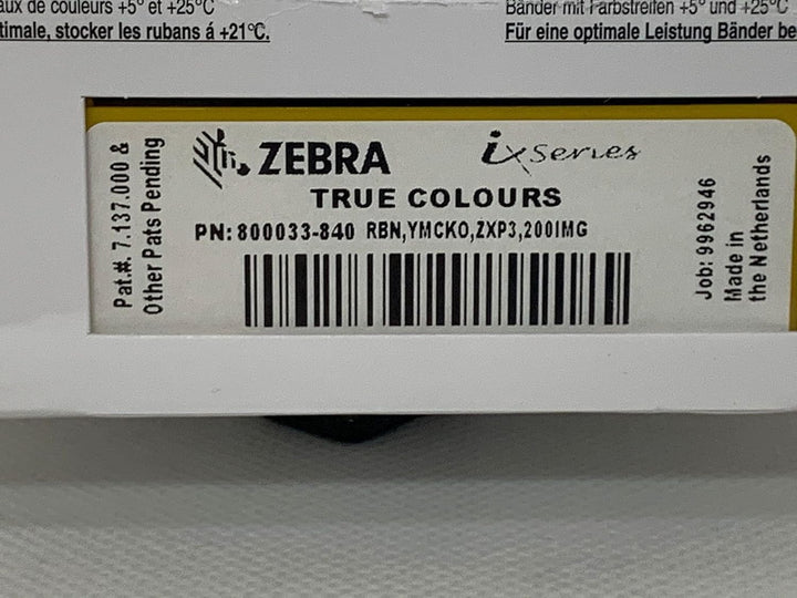ZebraTechnologies True Colours IX Series Color Ribbon for ZXP Series 3 YMCKO