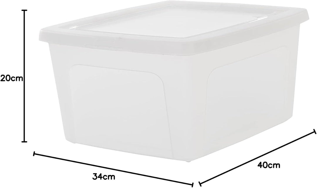 Iris Ohyama, 3er-Set Aufbewahrungsboxen, 18L - Stapelbar - L39.5 x B34 x H20 cm - Transparent. Trans