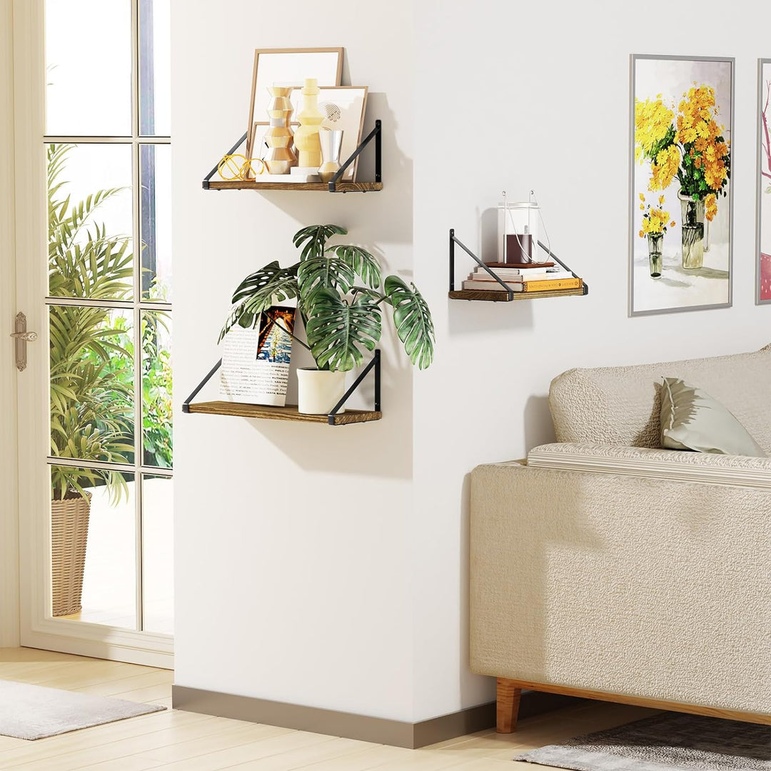 Love-KANKEI Schweberegal Breit 3er Set Regal Wandmontage Wandregale für Wohnzimmer Schlafzimmer Küch