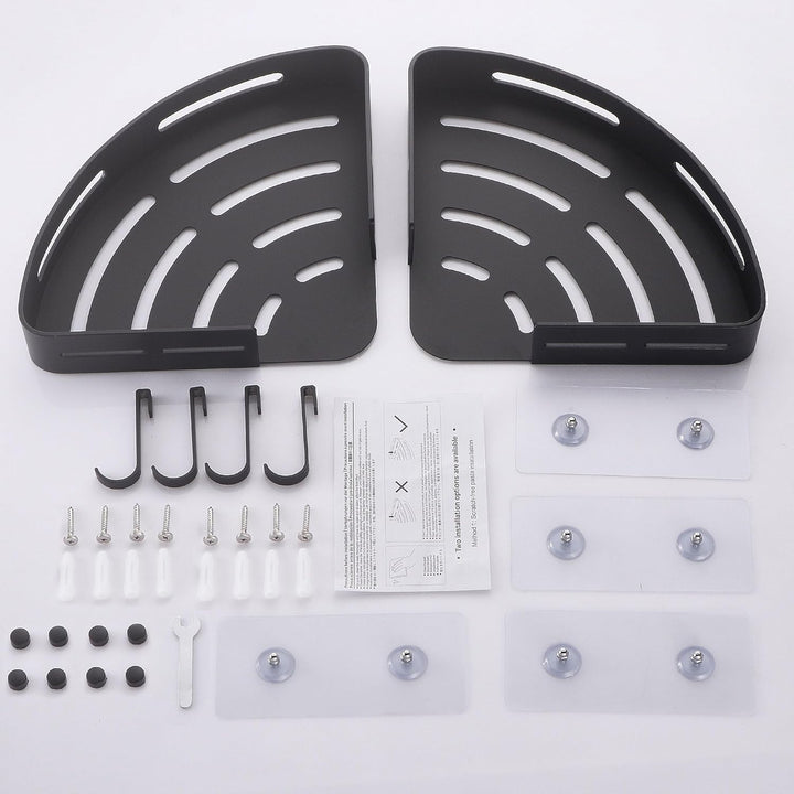 GRICOL Eckablage Duschkorb Duschregal ohne Bohren Duschablage Metall Mit 4 Haken Dusche Ablage Badre