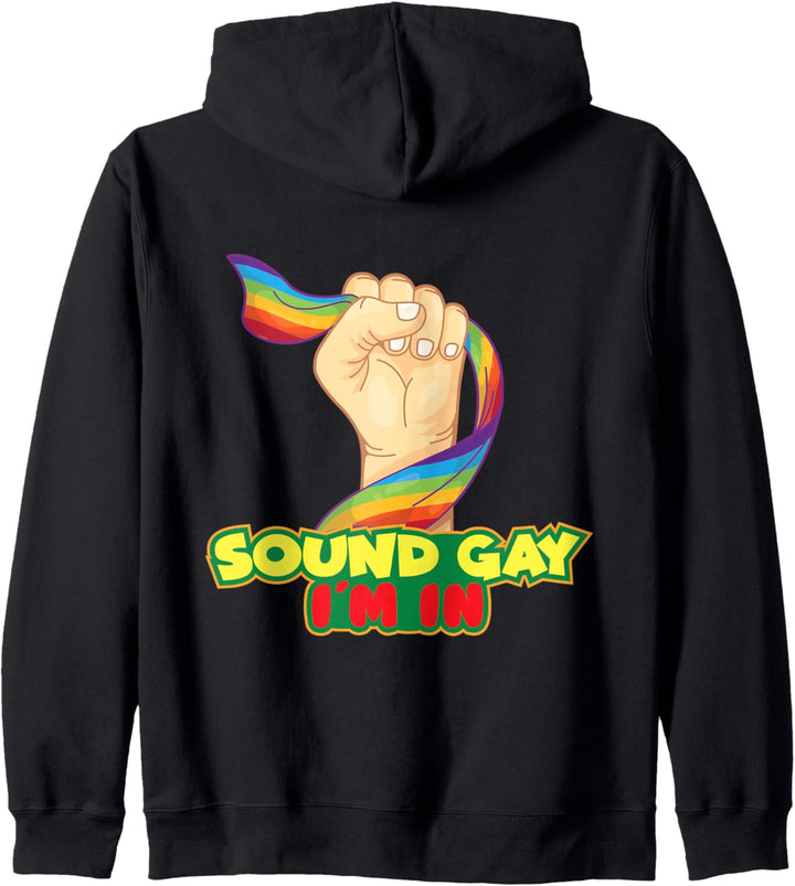 Sound Gay I'm in Human LGBT Pride Flag Kapuzenjacke