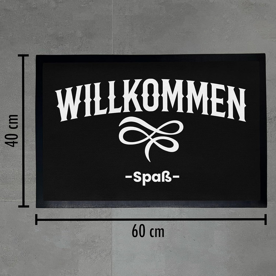 Trendation - Willkommen - Spass Fussmatte Mit Spruch Geschenk Lustig Innen und Aussenbereich 60x40 c