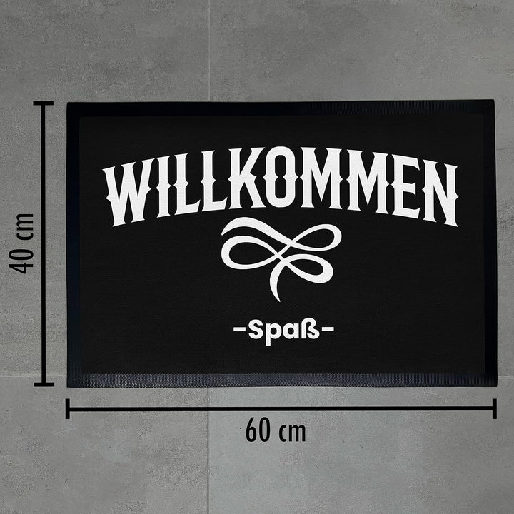 Trendation - Willkommen - Spass Fussmatte Mit Spruch Geschenk Lustig Innen und Aussenbereich 60x40 c