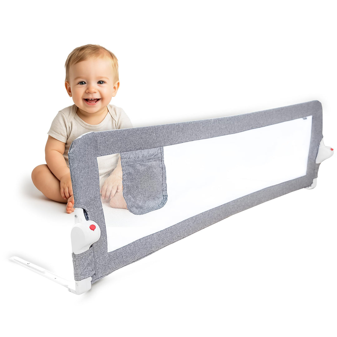 NooMii Rausfallschutz – faltbares Bettgitter 150×35×48,5 cm, Bettumrandung für Babybett, Kinderbett