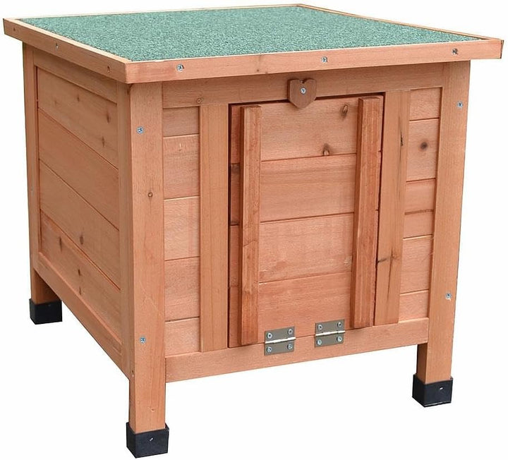 Melko Igelhaus Winterfest mit Boden und wetterfesten Dach Häuschen für Igel mit klappbarem Deckel 50