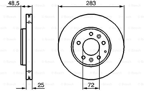 Bosch BD972 Bremsscheiben - Vorderachse - ECE-R90 Zertifizierung - zwei Bremsscheiben pro Set
