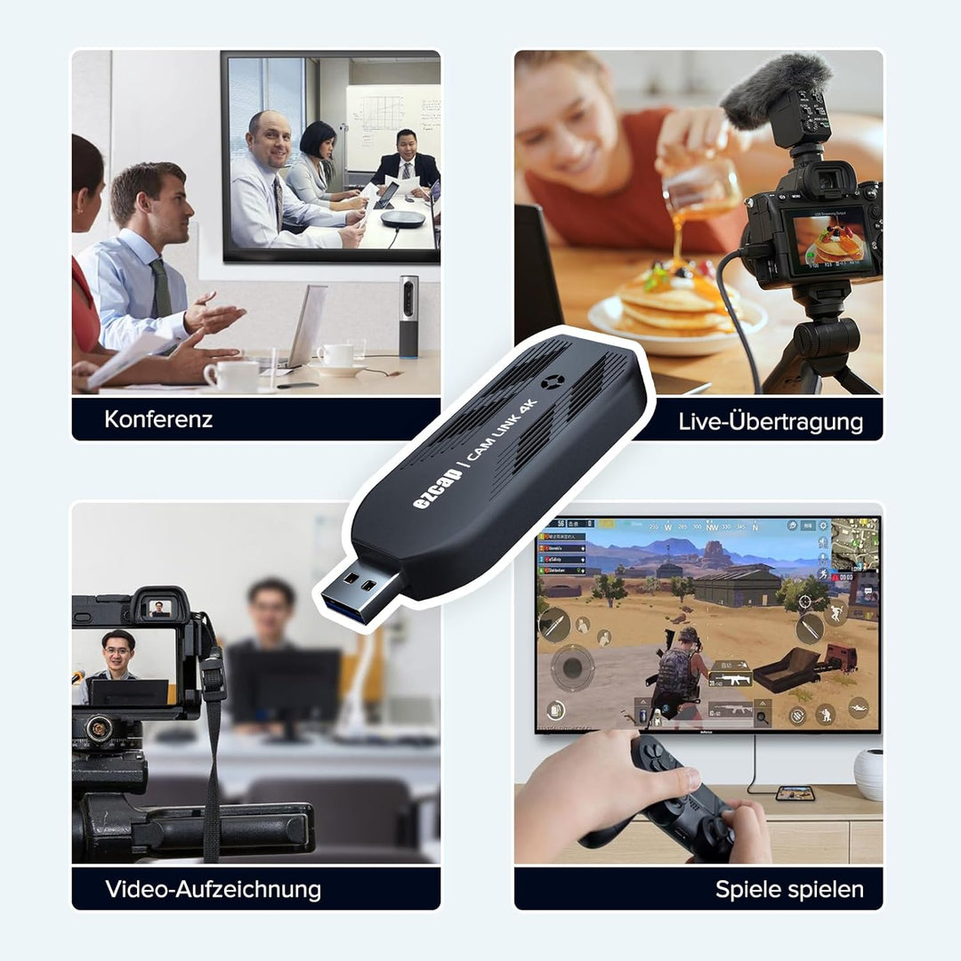 Cam Link 4K, externe Kamera Capture Card, 4K30/1080p120 für Streaming und Aufnahme über DSLR, Camcor