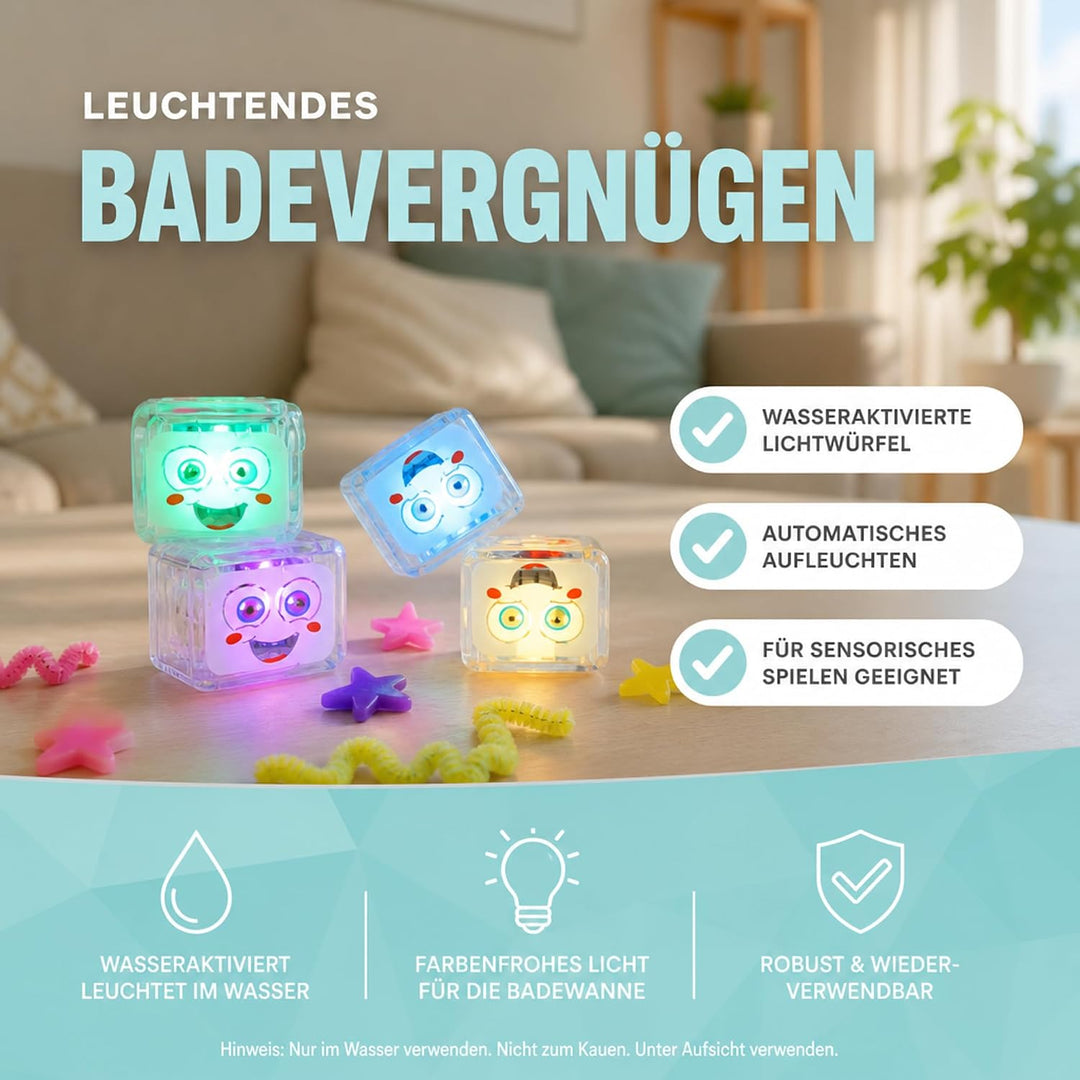 Glo Pals 4 leuchtende Würfel für EIN einzigartiges sensorisches Erlebnis und Magische Lichtshow für