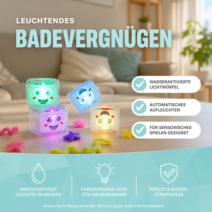 Glo Pals 4 leuchtende Würfel für EIN einzigartiges sensorisches Erlebnis und Magische Lichtshow für