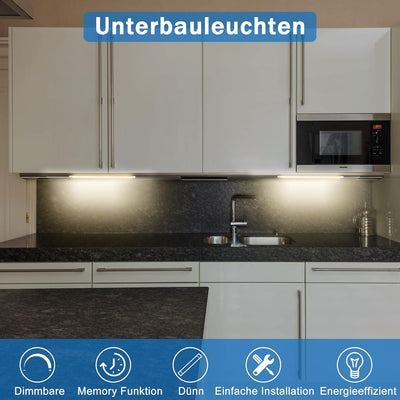 LABOREDUCER LED Unterbauleuchte Küche dimmbare 6er 24V 30cm Schrankbeleuchtung Steckerleiste Küchenl