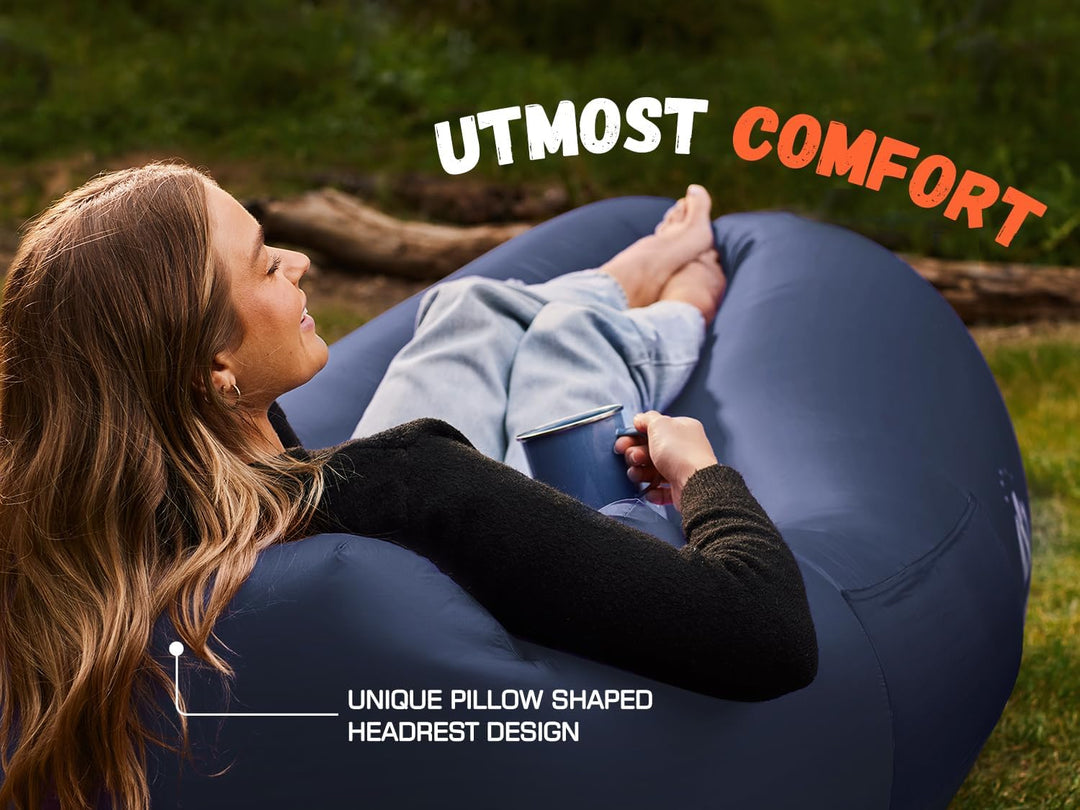 WEKAPO Aufblasbare Liege, Luft-Sofa, Hängematte, tragbar, wasserfest, Anti-Luftleck-Design, ideal fü