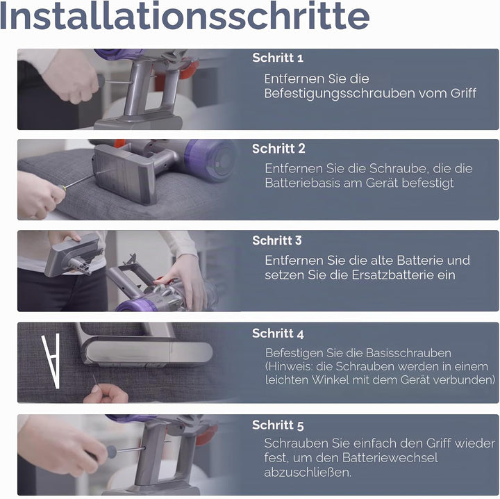 BLESYS Ersatzakku für Dyson V11, Screw-in-Version, Screw-in-Version
