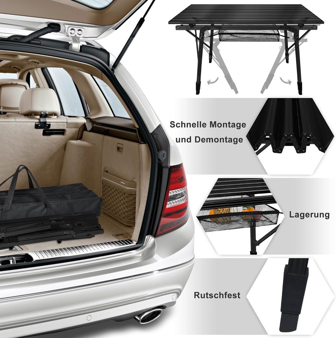 XMTECH Alu Campingtisch Klappbar Camping Tisch Camping Klapptisch Falttisch Picknicktisch Reisetisch