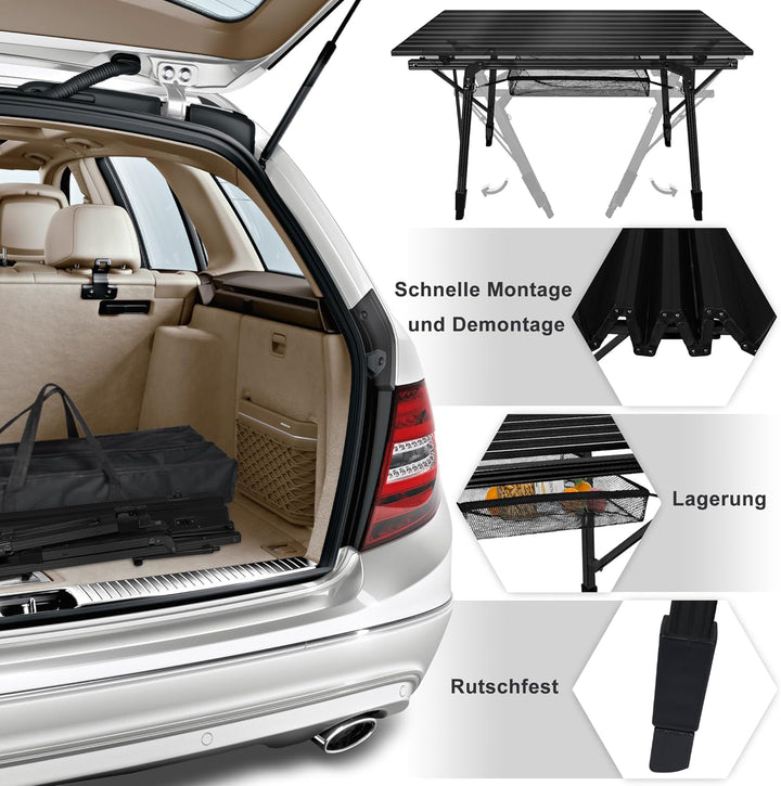 XMTECH Alu Campingtisch Klappbar Camping Tisch Camping Klapptisch Falttisch Picknicktisch Reisetisch