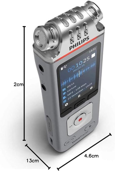 Philips VoiceTracer Audiorecorder DVT4110 digitales Diktiergerät Aufnahmegerät für Vorträge und Inte