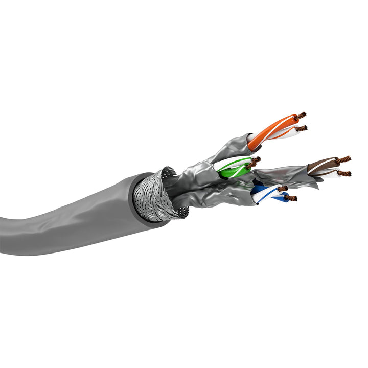 Goobay 96093 Netzwerkkabel CAT 6 A Verlegekabel 50m CAT 6A Kabel S/FTP Patchkabel halogenfrei Ethern