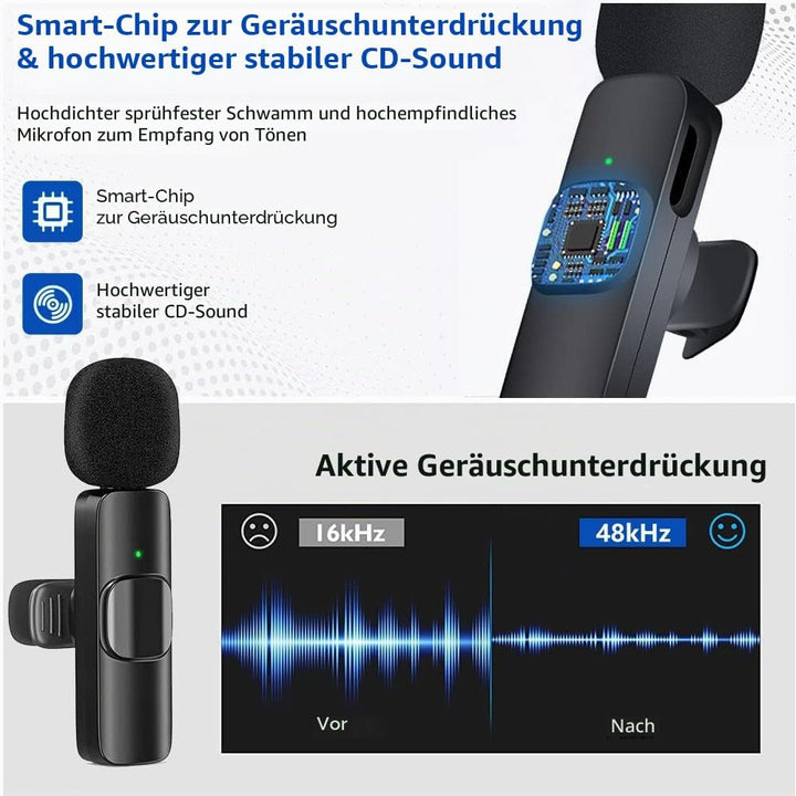VOVIGGOL Handy Mikrofon für iPhone/iPad/Android/Laptop, Plug-Play Lavalier Mikrofon Wireless Microph