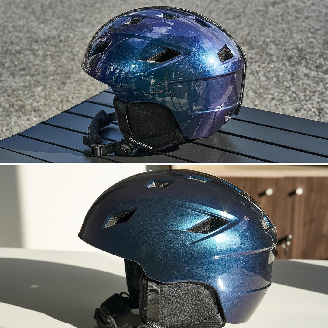 Odoland Skihelm und Skibrille Set Snowboardhelm mit Snowboardbrille für Damen und Herren Ski Goggles
