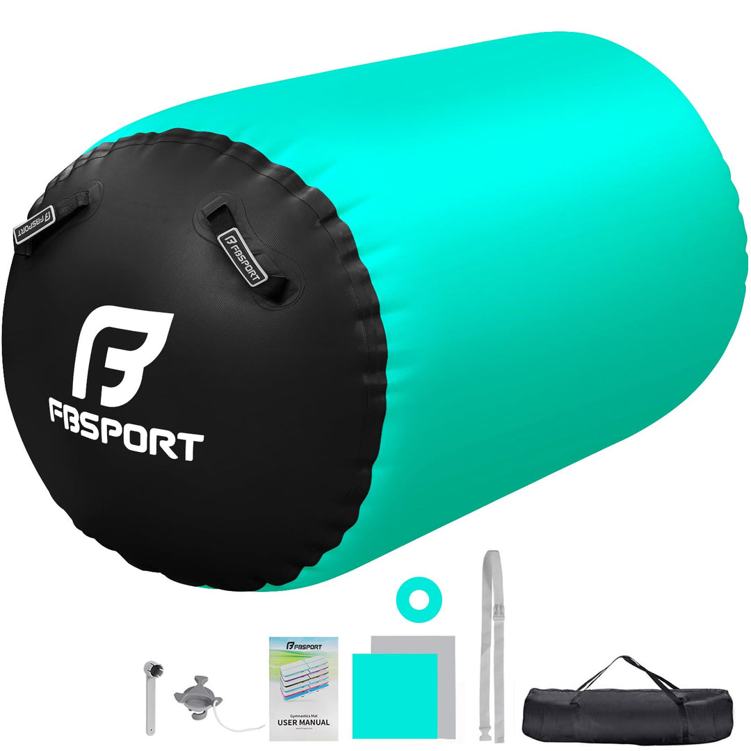 FBSPORT Aufblasbare Air Roll, 100/120cm Aufblasbare Luft Rollen, Yoga Gymnastik Zylinder, Gymnastikm